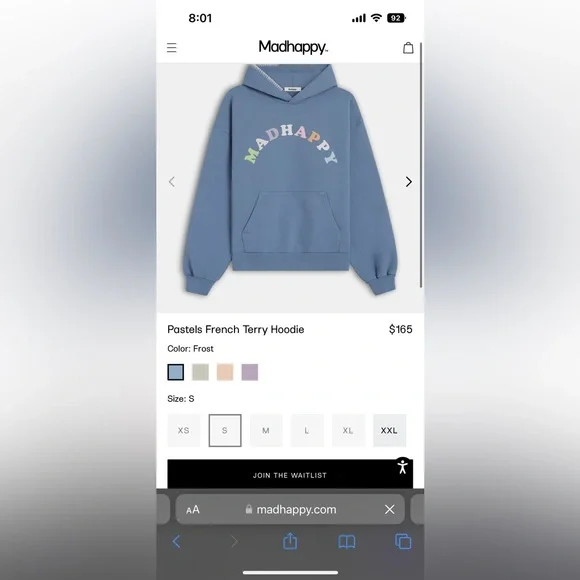 Madhappy Blue Hoodie with Multicolor Logo - Picture 2 of 8